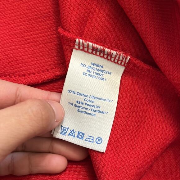 Boden Women’s Small Petite Dress Red Ribbed 3/4 Sleeve Pocket A-Line Solid Mini - Picture 6 of 8